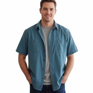 Woolrich Men’s Short Sleeve Blue Shirt Size XL